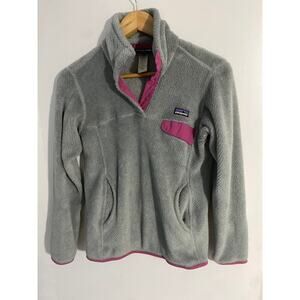 Patagonia Synchilla fleece pullover women’s size XS gray pink cozy outdoor